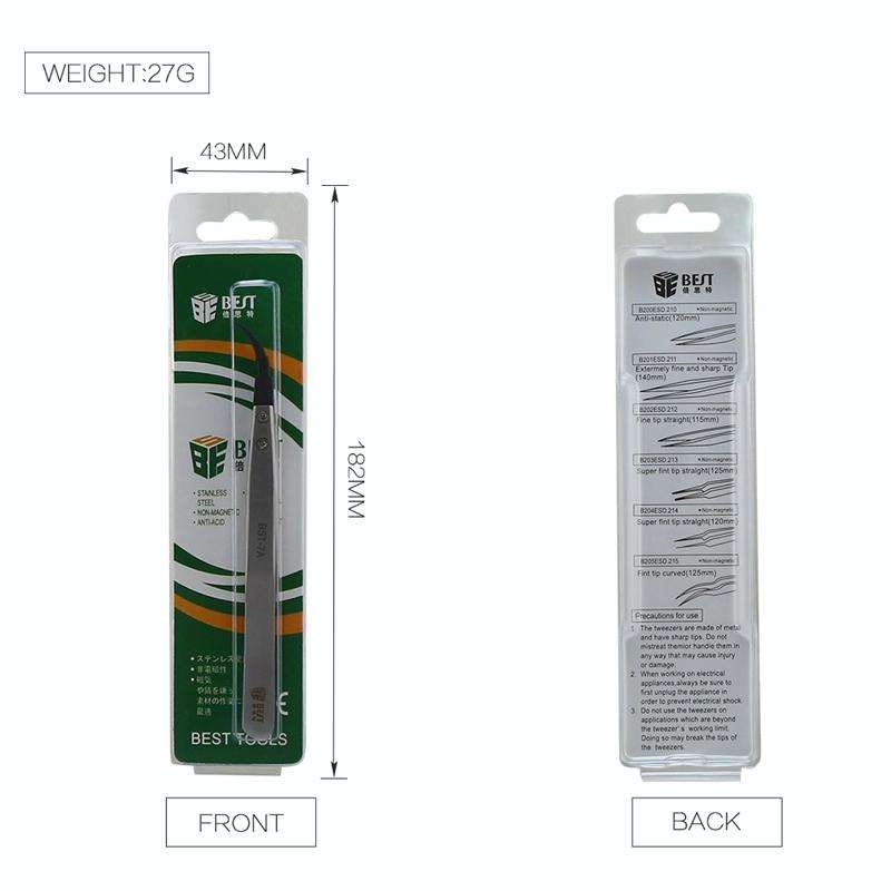 BEST BST-7A  Curved Head Tweezers for Mobile Phone / Computer Repair