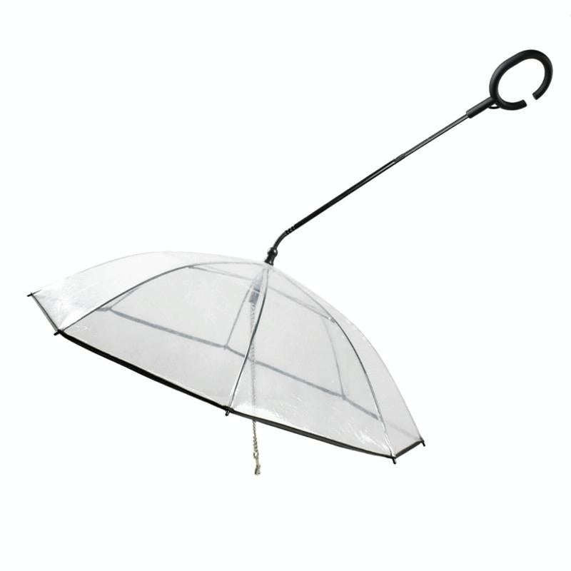 Pet Umbrella Transparent Adjustable Rainy Dog Walking Leash
