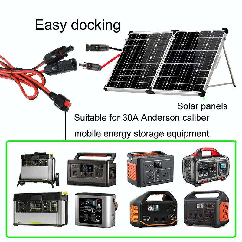 1.85m MC4 to 30A Anderson Mobile Energy Storage Battery Charging Cable