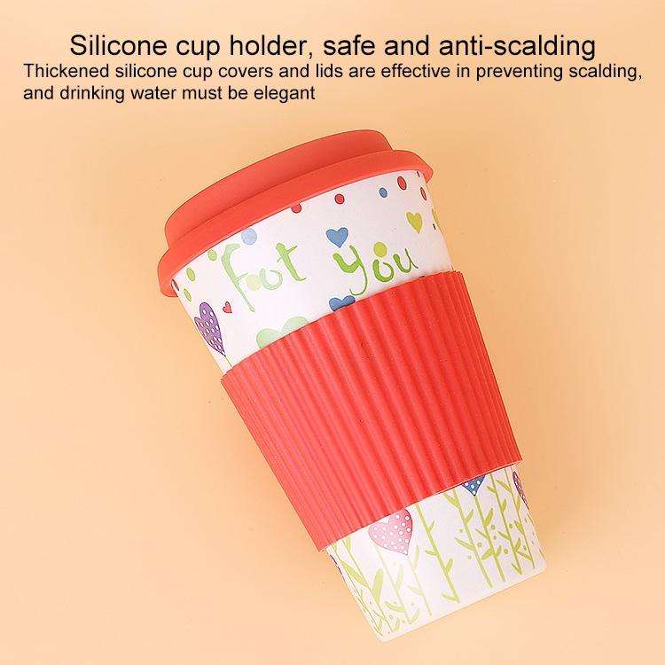 400ML Reusable Bamboo Fibre Coffee Cups Silicone Eco Friendly Travel Coffee Mugs(Purple)