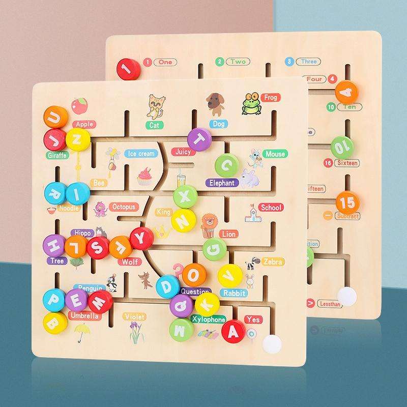 Wooden Children Enlightenment Teaching Aid Numbers / Letters Cognition Educational Toy(Number)