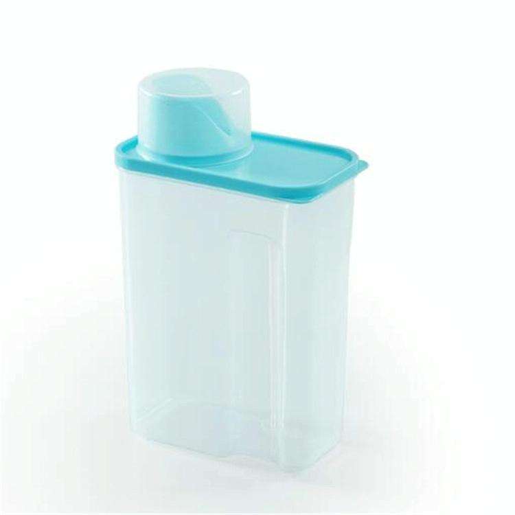 3L Household Plastic Transparent Washing Powder Storage Box Storage Container(Blue)
