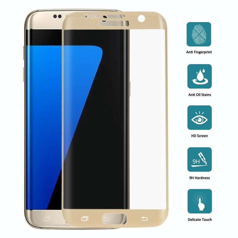 For Galaxy S7 Edge / G935 0.26mm 9H Surface Hardness 3D Explosion-proof Colorized Silk-screen Tem...