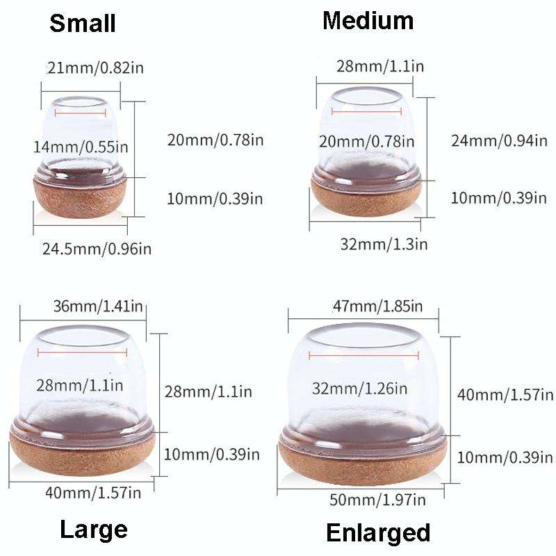 2 inch Enlarged 8pcs /Set Round Table And Chair Leg Covers For Tiles/Wooden Floors Furniture Prot...
