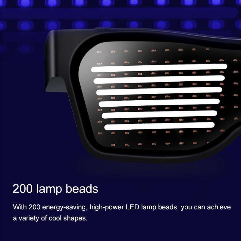 Night Club Bar Disco LED Light-emitting USB Charging Shutter APP Bluetooth Glasses (Green)