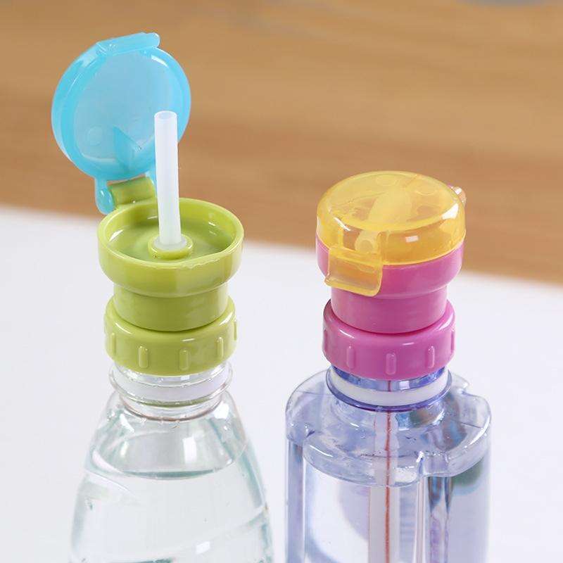 Children Portable Bottled Drinks Anti-overflow Anti-squash Replacement Straw Cap(Red)