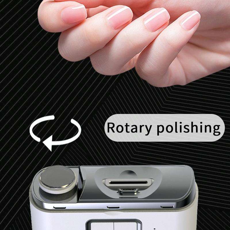 2 IN 1 Electric Nail Clipper Cutter Automatic Nail Grinder Trimmer With LED Light(White)
