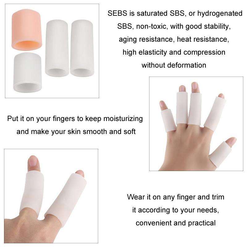 5pcs/Set Gel Finger Cots Hand Joint Crack Protector, Color: Open Style Skin Tone