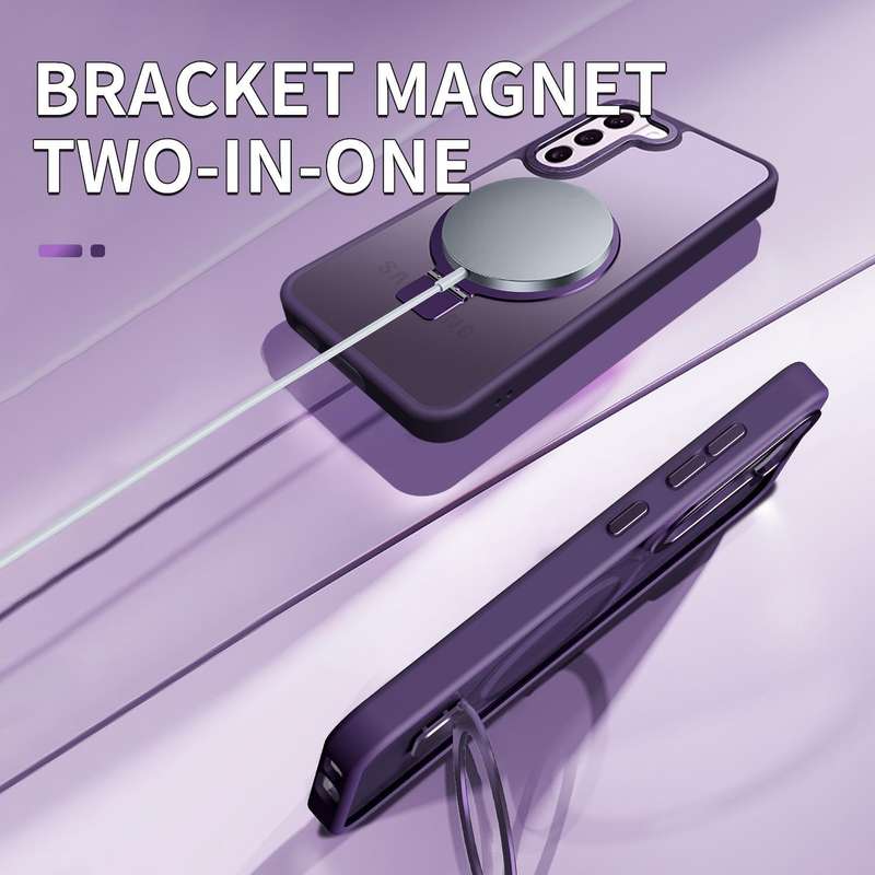 For Samsung Galaxy S23+ 5G Skin Feel MagSafe Magnetic Holder Phone Case(Black)