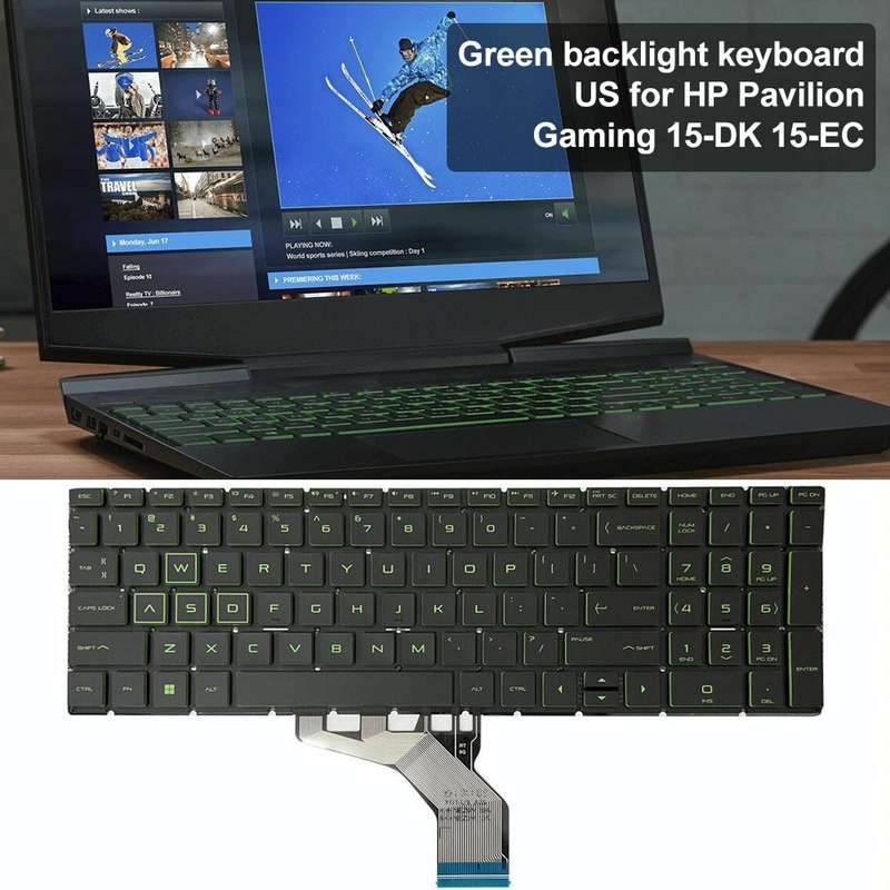 For HP Pavilion Gaming 15-DK US Version Laptop Backlight Keyboard(Green)