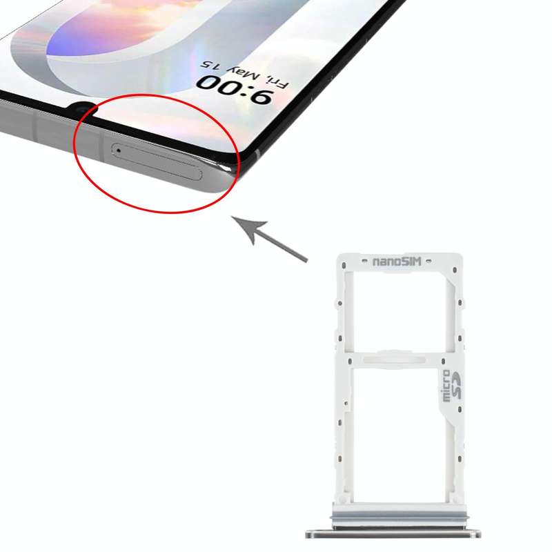 SIM Card Tray + SIM Card Tray / Micro SD Card Tray for LG Velvet 5G LM-G900N LM-G900EM LM-G900 LM...