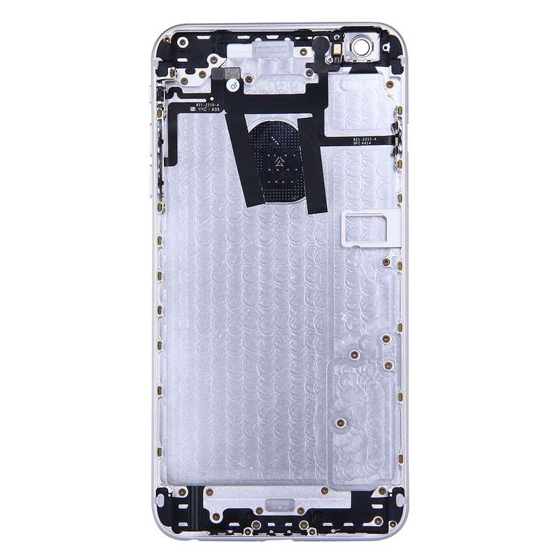 Full Housing Back Cover with Power Button & Volume Button Flex Cable for iPhone 6 Plus(Silver)
