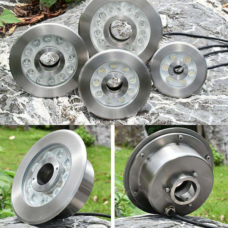 18W Landscape Ring LED Stainless Steel Underwater Fountain Light(Warm Light)