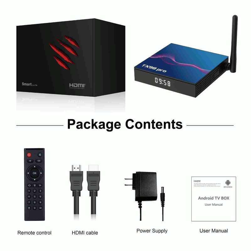 TX98 Pro 4K Ultra HD Android 12.0 Smart TV Box with Remote Control, 4GB+64GB, Allwinner H618 Quad...