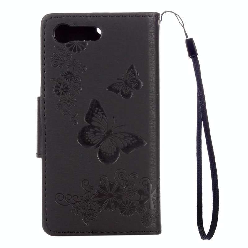 For Sony Xperia X Compact Butterflies Embossing Horizontal Flip Leather Case with Holder & Card S...