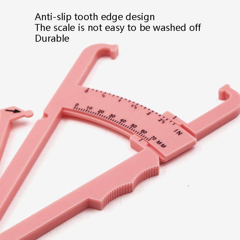 10 PCS Sebaceous Pliers Fat Clip Fat Thickness Measuring Ruler Body Fat Meter(Beige Double Scale)