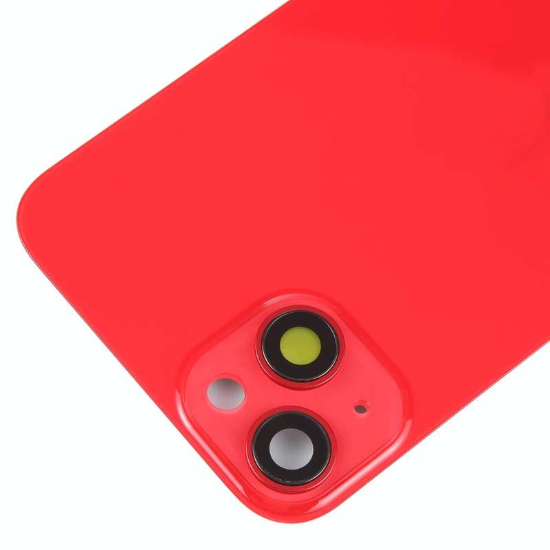 Glass Battery Back Cover with Holder for iPhone 14 Plus(Red)