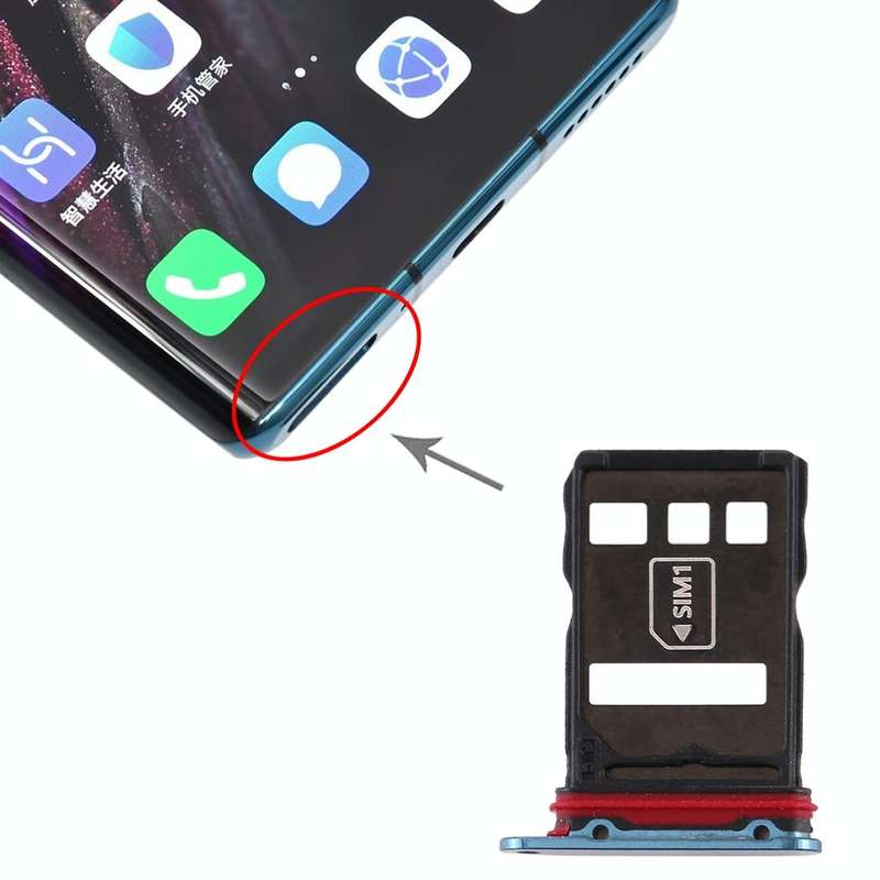 Original SIM Card Tray + NM Card Tray for Huawei Mate 30 Pro (Green)