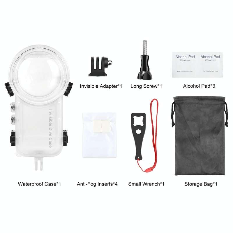 For Insta360 X3 PULUZ Invisible Dive Case 50m Waterproof Sealed Case (Transparent)