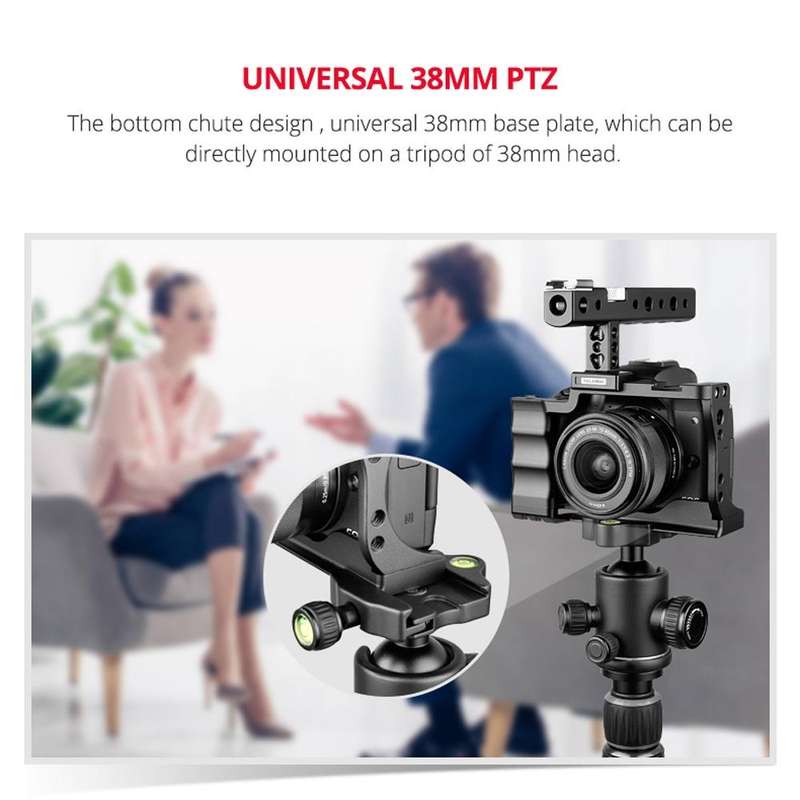 YELANGU C14 YLG0714A Video Camera Cage Stabilizer with Handle for Canon EOS M50(Black)