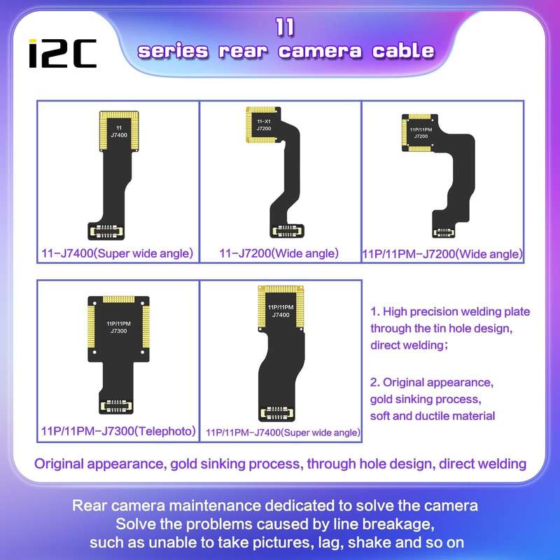 For iPhone 12 Pro Max J10200 i2C Back Facing Wide Camera Cable