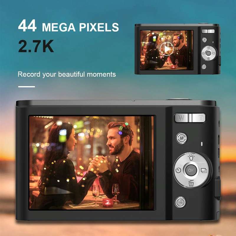 DC302 2.88 inch 44MP 16X Zoom 2.7K Full HD Digital Camera Children Card Camera, US Plug(Silver)