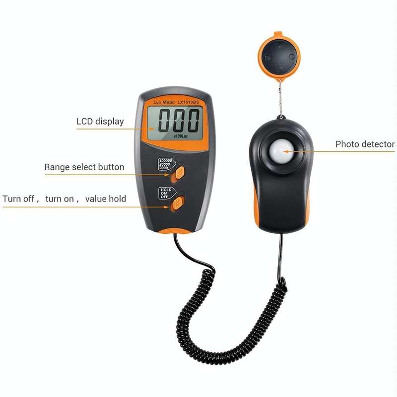 Digital Light Meter, Measuring Range: 1-100000 Lux