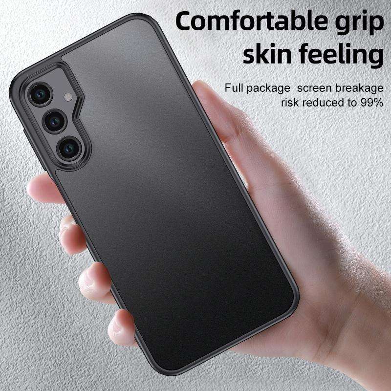 For Samsung Galaxy A24 4G Armor Clear TPU Hard PC Phone Case(Matte Black)