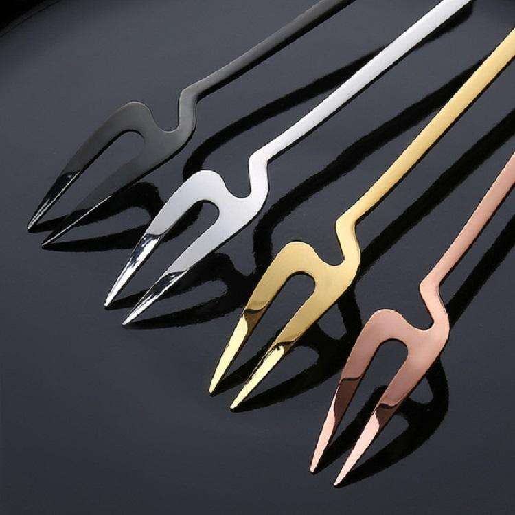 Stainless Steel V-shaped Wall Hanging Design Simple Coffee Spoon Fork Creative Long Handle Stirri...