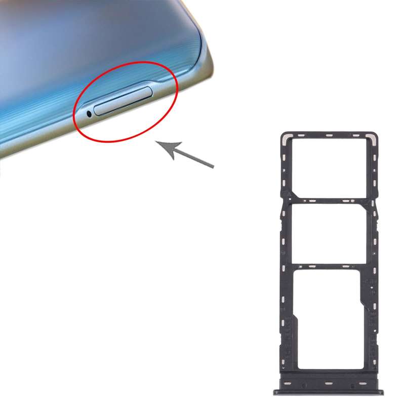 For Tecno Camon 17P CG7 SIM Card Tray + SIM Card Tray + Micro SD Card Tray (Black)