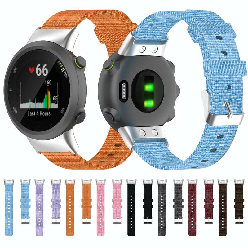 For Garmin Forerunner 35 / 30 Universal Nylon Canvas Watch Band(Coffee)