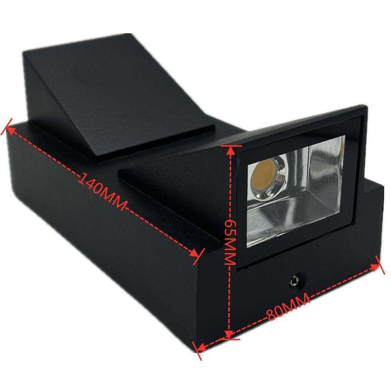 Outdoor Square Waterproof Wall Light, Power: Double K 12W(Warm White)