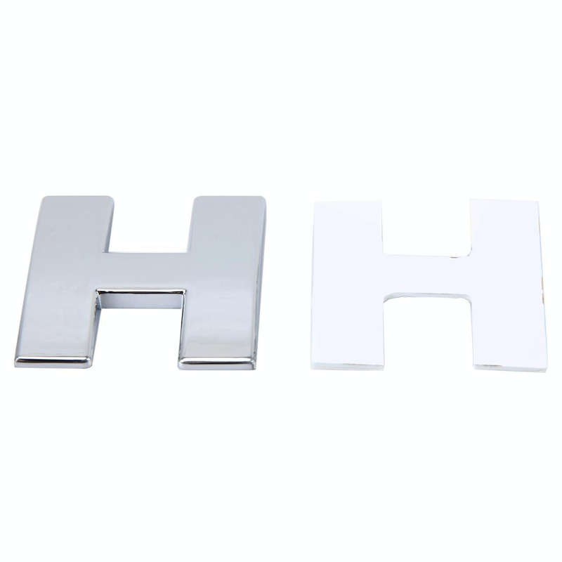 Car Vehicle Badge Emblem 3D English Letter H Self-adhesive Sticker Decal, Size: 4.5*4.5*0.5cm