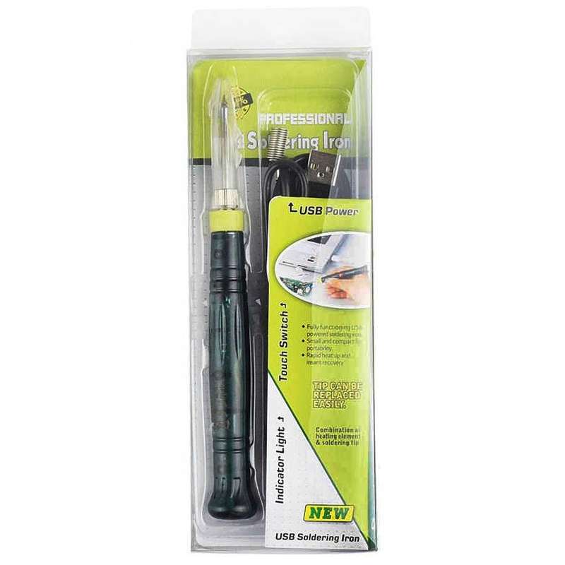 Portable USB Powered Soldering Iron Pen 5V 8W Long Life Tip + Touch Switch Protective Cap Auto Sh...