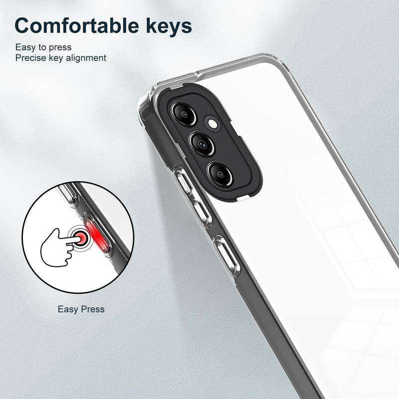 For Samsung Galaxy A34 5G 3 in 1 Clear TPU Color PC Frame Phone Case(Black)
