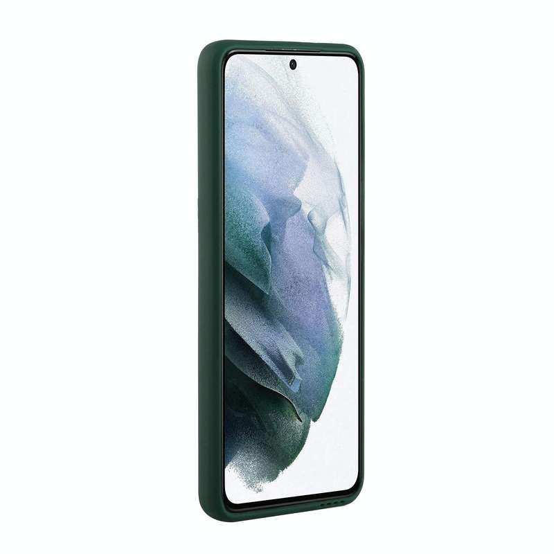For Samsung Galaxy S21 FE 5G Card Slot Design Shockproof TPU Phone Case(Dark Green)