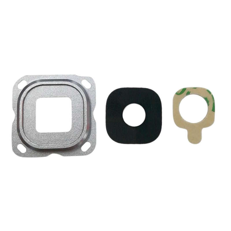 For Galaxy C7 10pcs Back Camera Bezel & Lens Cover with Sticker (Grey)