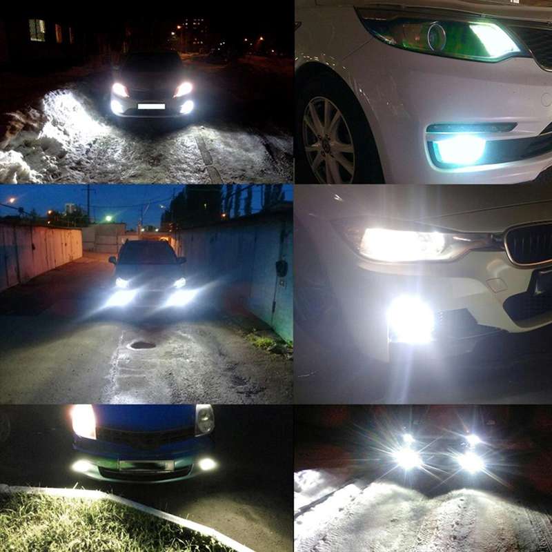 2 PCS Super Bright H16(EU) DC 12V 5W 350LM Auto Car Fog Light with 16 SMD-3030 LED Bulbs Lamp, Wh...