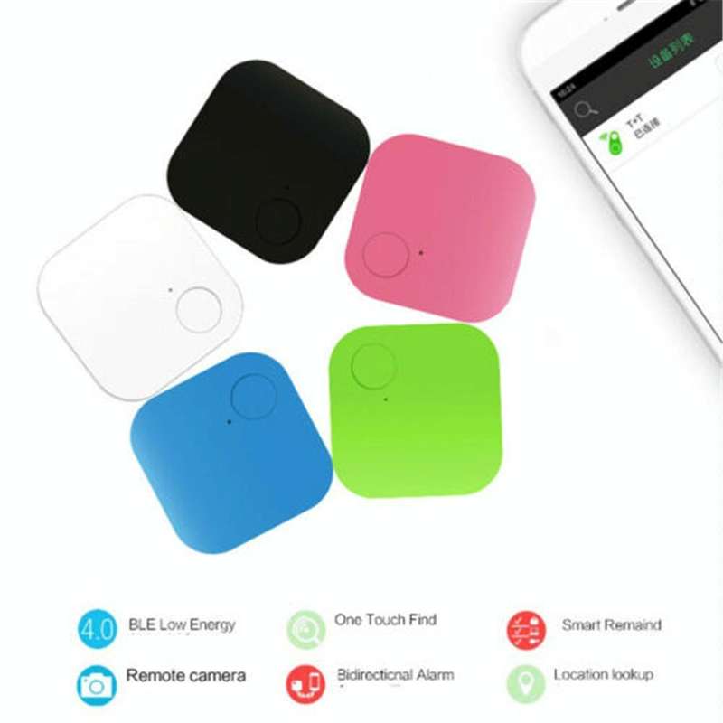 Portable Mini Square Anti Lost Device Smart Bluetooth Remote Anti Theft Keychain Alarm(Red)
