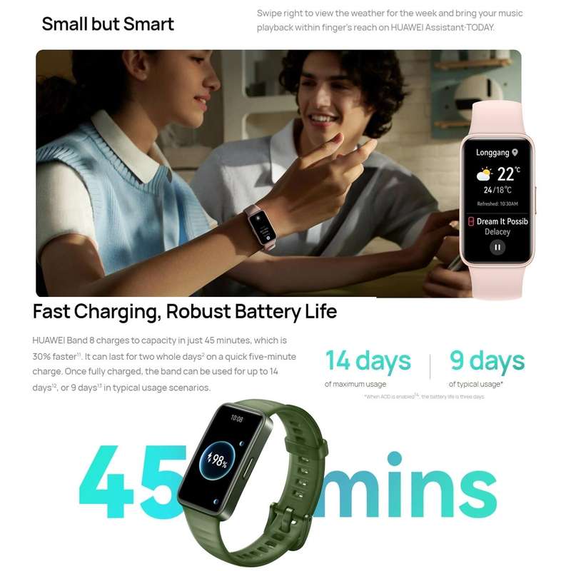 HUAWEI Band 8 NFC 1.47 inch AMOLED Smart Watch, Support Heart Rate / Blood Pressure / Blood Oxyge...
