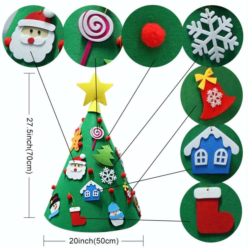3D DIY Felt Toddler Christmas Tree New Year Kids Gifts Toys Artificial Tree Xmas Home Decoration ...