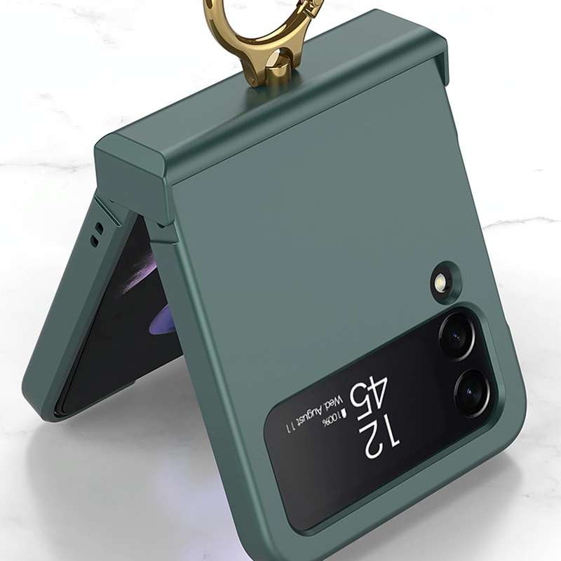 For Samsung Galaxy Z Flip4 GKK Ultrathin Hinge Full Coverage Phone Case with Ring Holder(White)