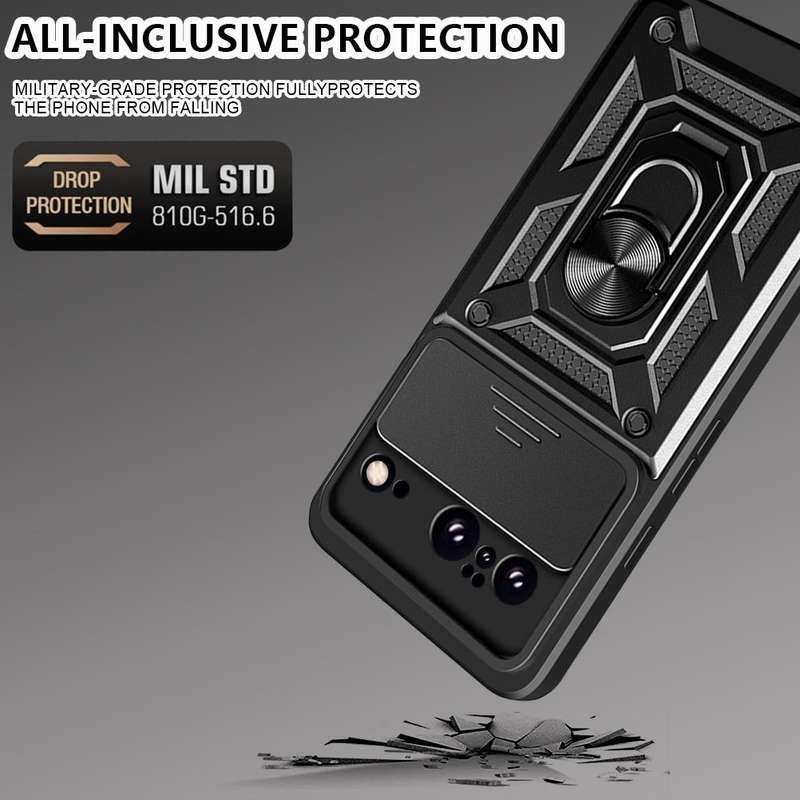For Google Pixel 8 Pro 5G Sliding Camera Cover Design TPU Hybrid PC Phone Case(Black)