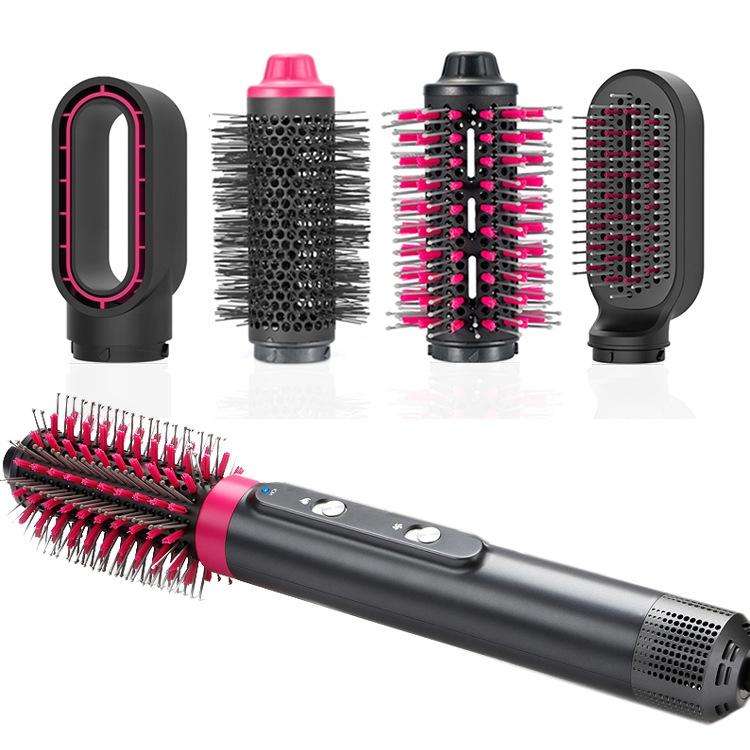 4 In 1 Hair Dryer Curling Straight Comb Hot Air Comb(US Plug)