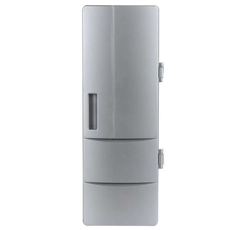 3.5W USB PC Mini Fridge Beverage Drink Cooler / Warmer, Size: 24.5 x 10.8 x 8.3cm(Silver)