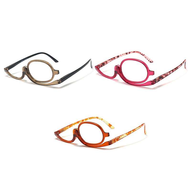 Makeup Presbyopic Glasses Monolithic Reading Glass Magnifying Glass, Degree: +100(Black)