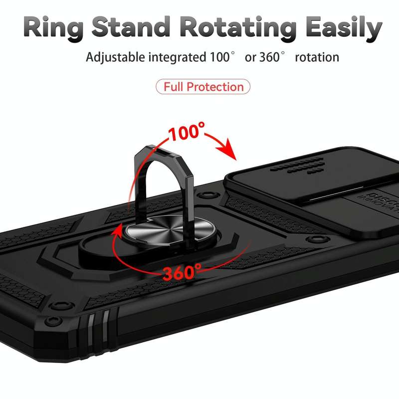 For Samsung Galaxy A23 Sliding Camshield Holder Phone Case(Black)