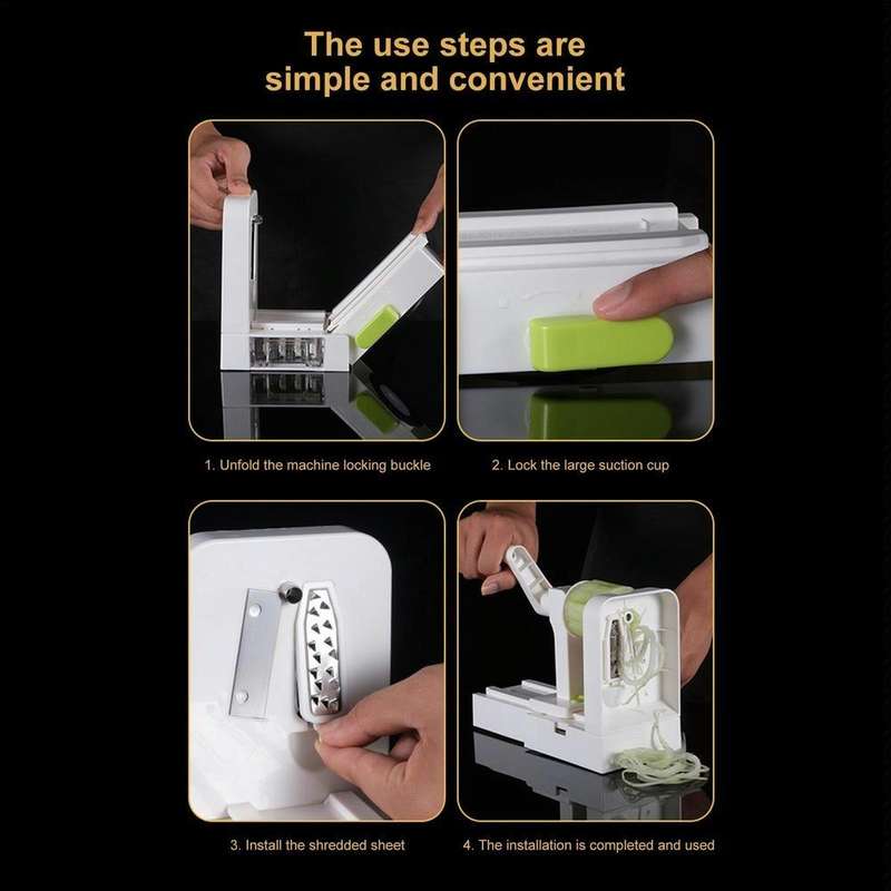 Grater Vegetable Potato Spiral Slicer Whirlwind Fruit Vegetable Spiral Machine, Color: Green