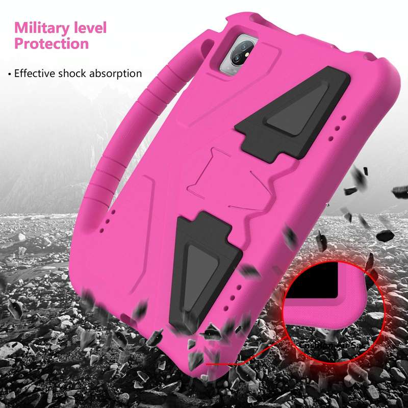 For Blackview Tab 8 WiFi 10.1 2023 EVA Shockproof Tablet Case with Holder(Rose Red)