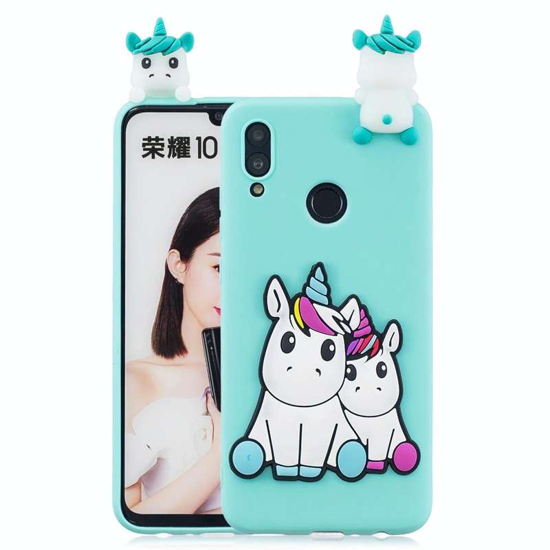 For Huawei Honor 10 Lite 3D Cartoon Pattern Shockproof TPU Protective Case(Couple Unicorn)